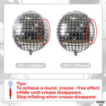 Large 22 Inc Pack Of 12 Silver Disco Ball Party Decoration Balloon 360 Degree Sphere 4D Disco Balloons For Disco Ball Decor Party Decorations