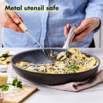 Greenpan Lima Healthy Ceramic Nonstick Frying Pan Skillet Set 8 And 10 And 12 Gray