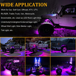 10 Pcs Led Rock Strip Lights Car Exterior Underglow Wheel Fender Well Lightning Kits