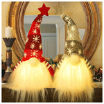 Lighted Christmas Gnome Handmade Plush Scandinavian Swedish Tomte