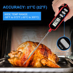 Waterproof Digital Food Thermometer For Liquid Water Candle Instant Read Probe For Internal Temperature Of Cooking With Backlit And Magnet For Meat Bbq Candy Red