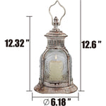 Antique Metal Votive Candle Lantern With Handle