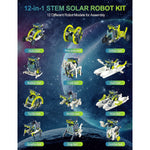 12 In 1 Stem Solar Robot Kit Stem Projects For Kids Ages 8 12 Learning Educational Science Kits 190 Pieces Diy Robot Kit Building Toys Gifts For 8 9 10 11 12 13 Year Old Boys Girls