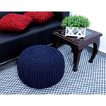 Hand Knitted Cotton Ottoman Pouf Footrest