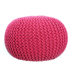 Hand Knitted Cotton Ottoman Pouf Footrest