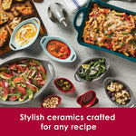 Stoneware Bubble And Brown Oval Baker