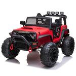 12V Kids Ride On Truck Car With Parent Remote Control & 2 Seater, 5.5 Ah Battery Powered Toy Car With Spring Suspension, 3 Speeds, Led Lights, Bluetooth For Girl Boy Red