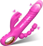 Rechargeable Thrusting Rabbit Vibrator with 7 Speeds & Modes, Waterproof Silicone