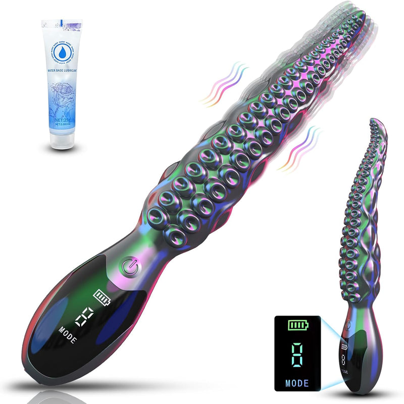 Vibrating Silicone Monster Dildo - 9 Modes, LED Octopus Tentacle G-Spot Toy