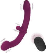 Wireless Vibrating Double-Ended Dildo – Soft Silicone Strapless G-Spot & Anal Toy