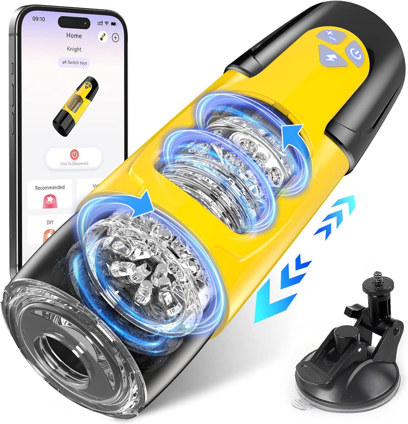 Automatic Male Masturbator with 7 Thrusting & Rotating Modes, Suction Base