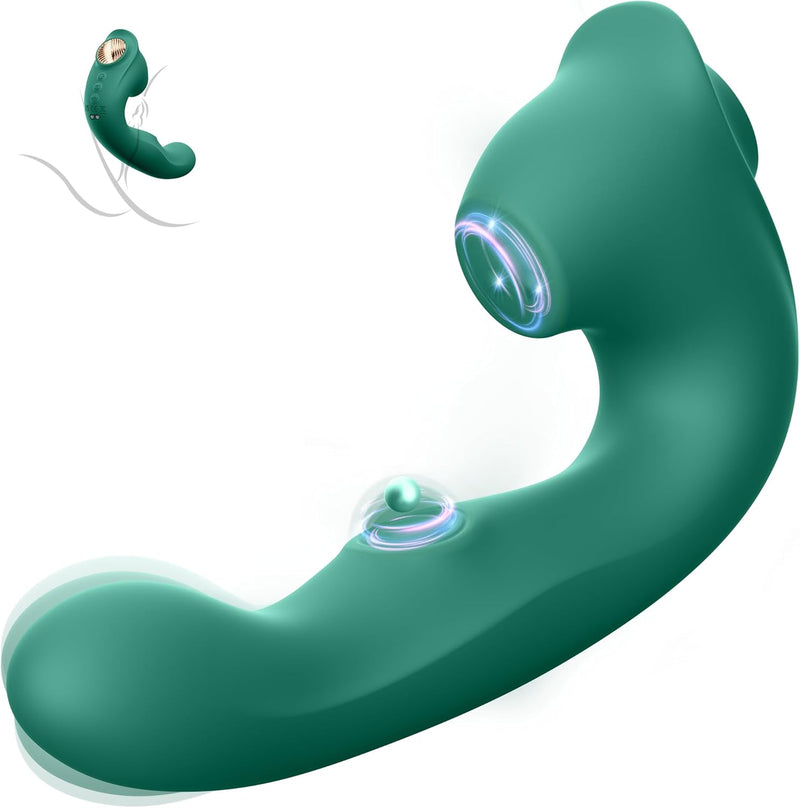 3-in-1 Clitoral & G-Spot Vibrator with 10 Rotating & Tapping Vibration Modes.