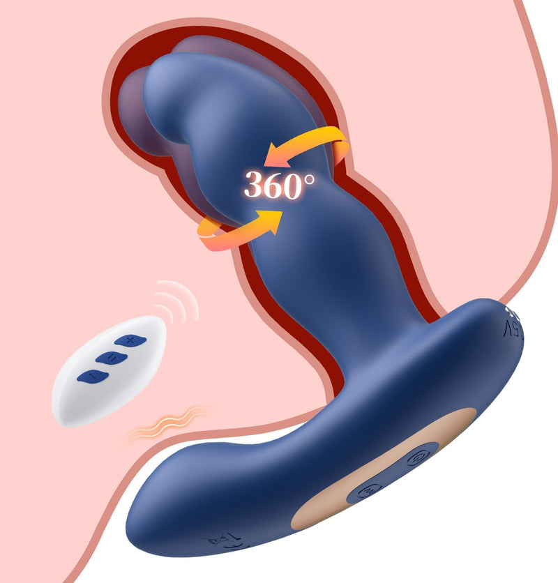 360° Rotating Prostate & Clitoral Massager with 7 Vibration & Rotation Modes