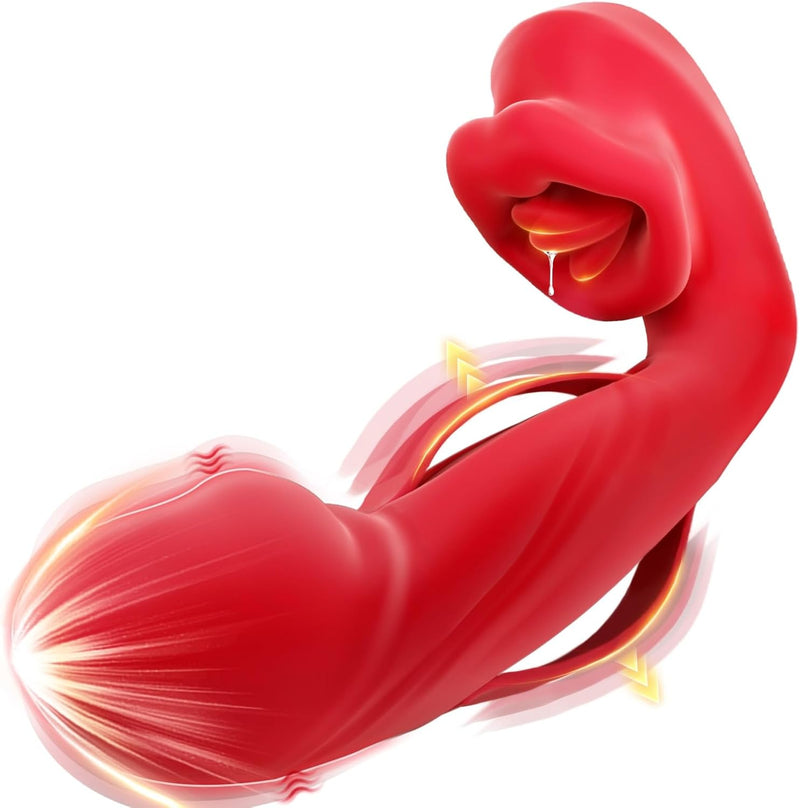 Thrusting Rose Vibrator – 7 Modes of Licking, Flapping & Suction for G-Spot Pleasure