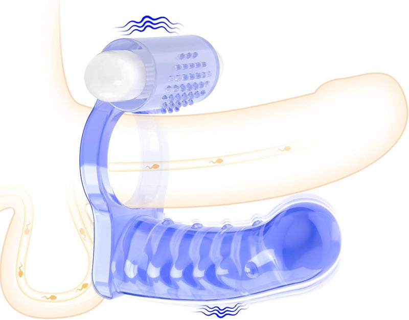 Double Penetration Anal Plug with Bullet Vibrator & Cock Ring, Strap-On Prostate Massager