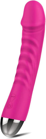 Silent G-Spot Vibrator Dildo with 10 Modes, Soft Waterproof Massager for Women