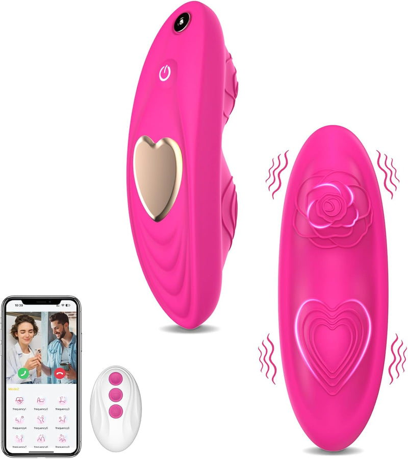 Wearable Butterfly Vibrator with Dual 9+9 Modes, App & Remote Control (Rose)