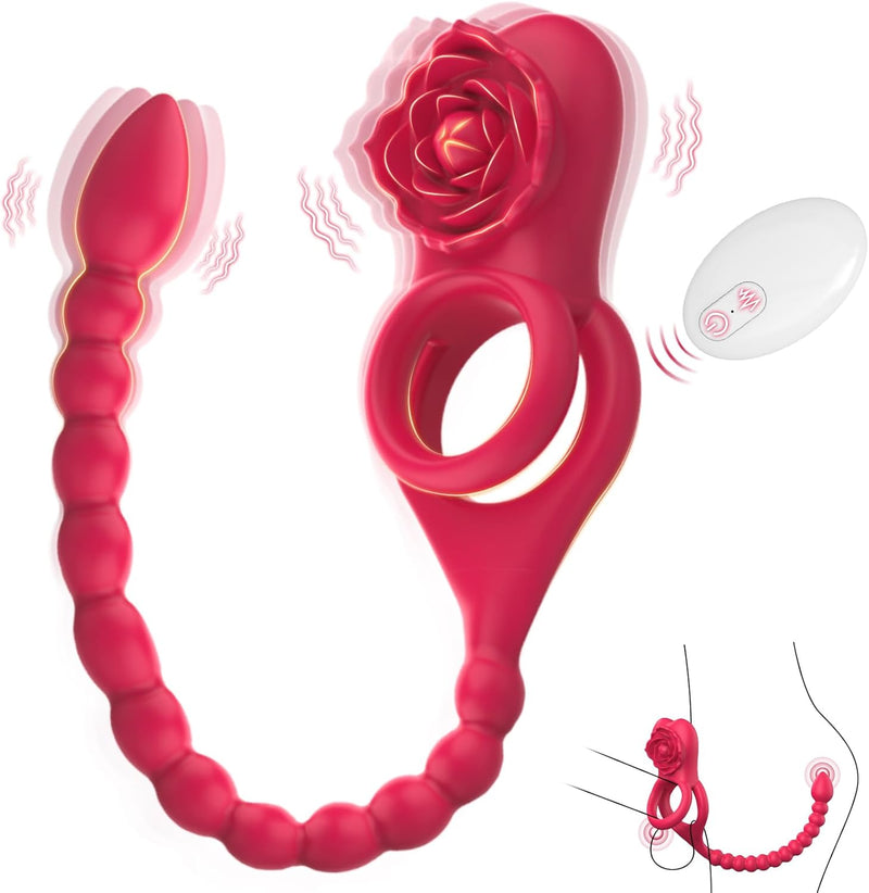Upgraded Vibrating Penis Ring & Clitoral Vibrator, 10 Modes, Couples Toy