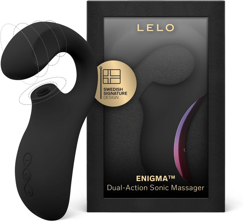 Enigma Dual Stimulation Waterproof Vibrator – G-Spot & Clitoral Suction Toy, Black