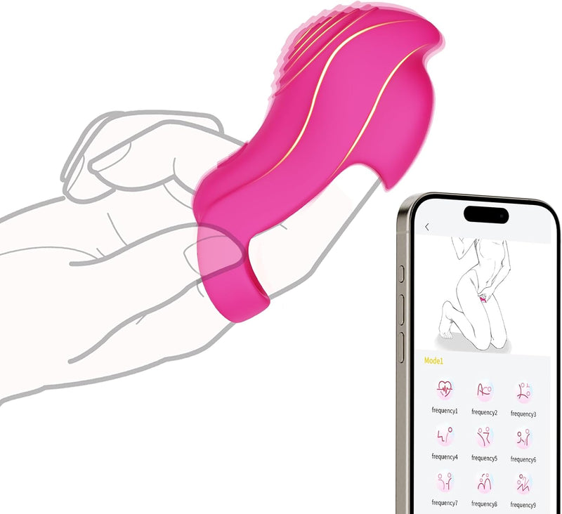 Rechargeable Finger Vibrator – 9 Vibration & 5 App Modes for G-Spot & Clitoral Play