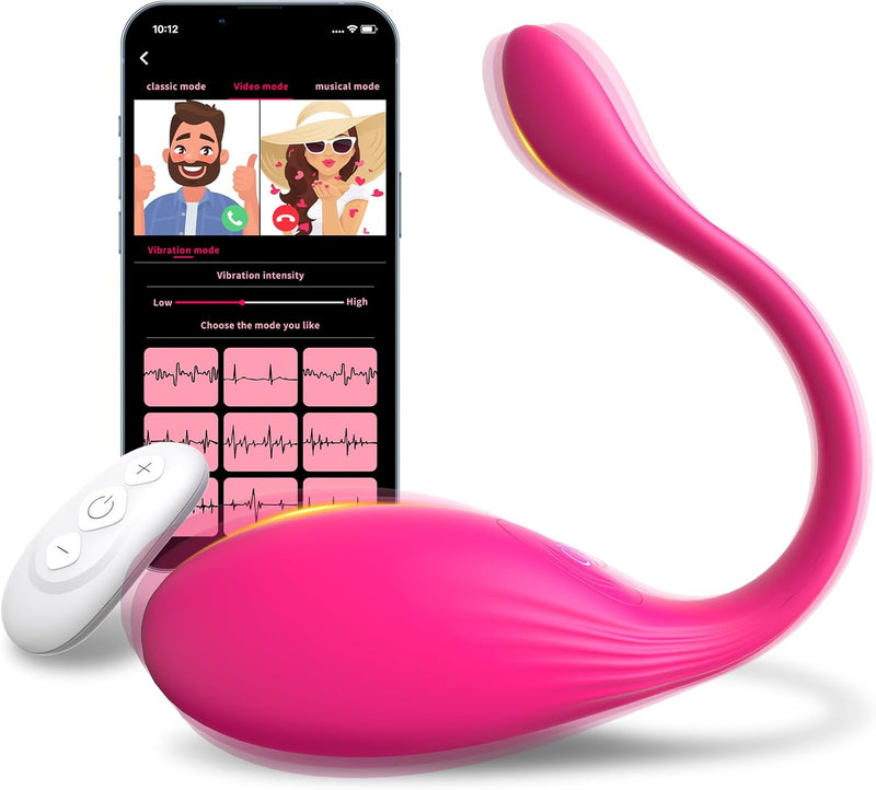APP-Controlled Wearable G-Spot Vibrator, 10 Modes, Rose Clitoral Stimulator