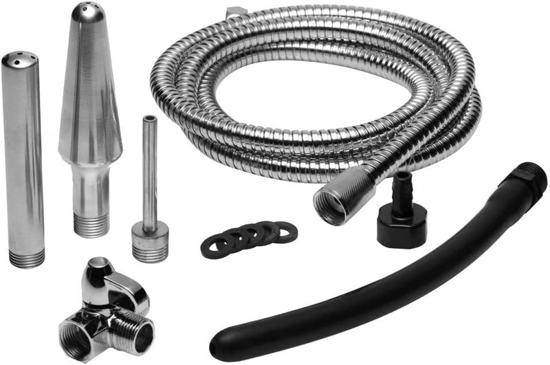 Deluxe Silicone Shower Enema Kit with Comfortable Nozzle Attachments