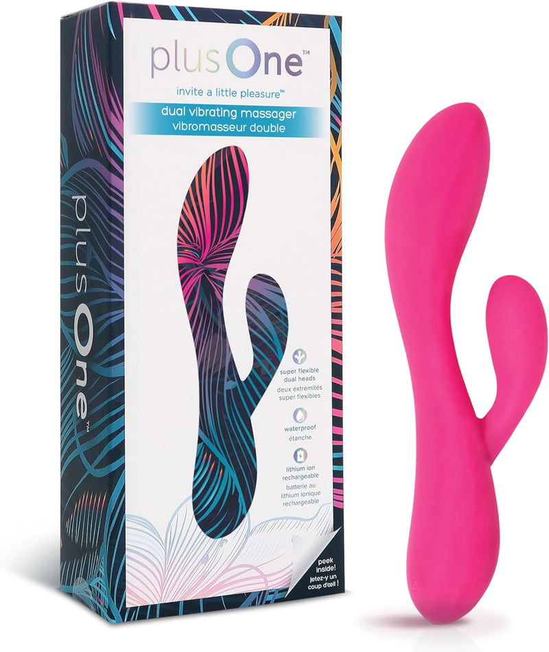 Dual Rabbit Vibrator with 10 Modes, Body-Safe Silicone, Waterproof & USB Rechargeable