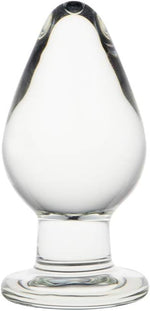 Large Crystal Mushroom-Shaped Glass Butt Plug for Men & Women, Transparent