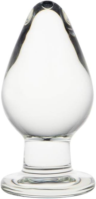 Large Crystal Mushroom-Shaped Glass Butt Plug for Men & Women, Transparent