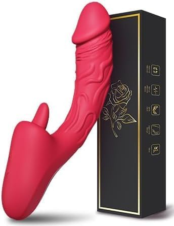 Red G-Spot Rabbit Vibrator with 7 Vibration, Licking & Thrusting Modes for Women