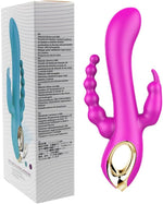 3-in-1 Waterproof Silicone Rabbit & Anal Vibrator with 10 Modes for Women & Couples