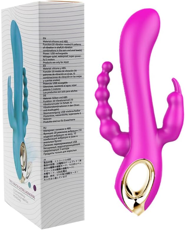 3-in-1 Waterproof Silicone Rabbit & Anal Vibrator with 10 Modes for Women & Couples