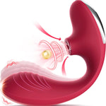 3-in-1 Rose Vibrator with 10 Suction & Thrusting Modes, Wearable G-Spot Clit Stimulator