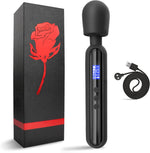 Cordless Wand Massager – Rechargeable Vibrator with 10 Patterns & 4 Speeds (Black)
