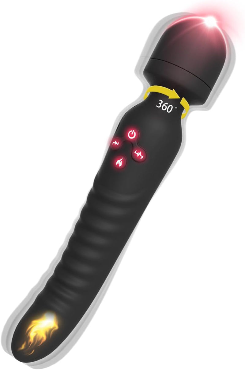 Heated G-Spot & Clitoral Vibrator Wand – Waterproof Massager for Women & Couples