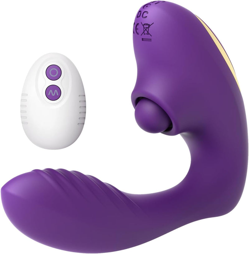Clitoral & G-Spot Vibrator with Remote, 10 Modes, Waterproof & Rechargeable, Purple