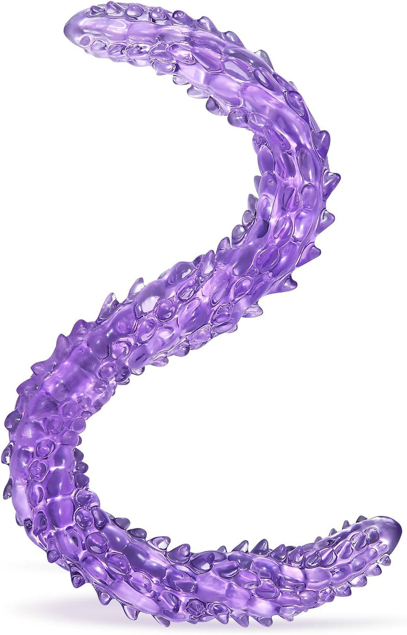 23.2'' Double-Ended Flexible Dildo – Clear Purple Monster Toy for Dual Pleasure