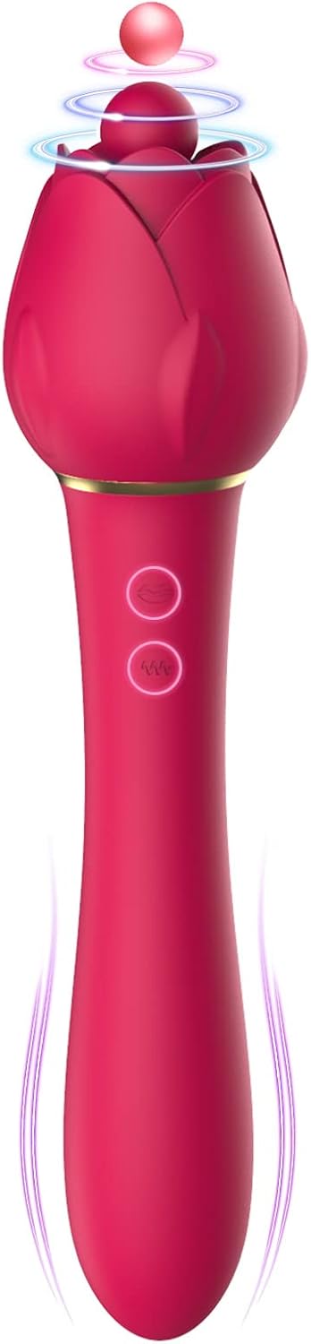 Upgraded Rose Clitoral & G-Spot Vibrator – 5 Licking Modes, 10 Intense Vibrations