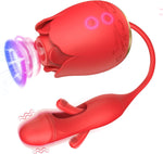 Flapping Rose Vibrator Sex Toy, Rose Clitoralis Stimulator for Women (Red Sucking Rose)