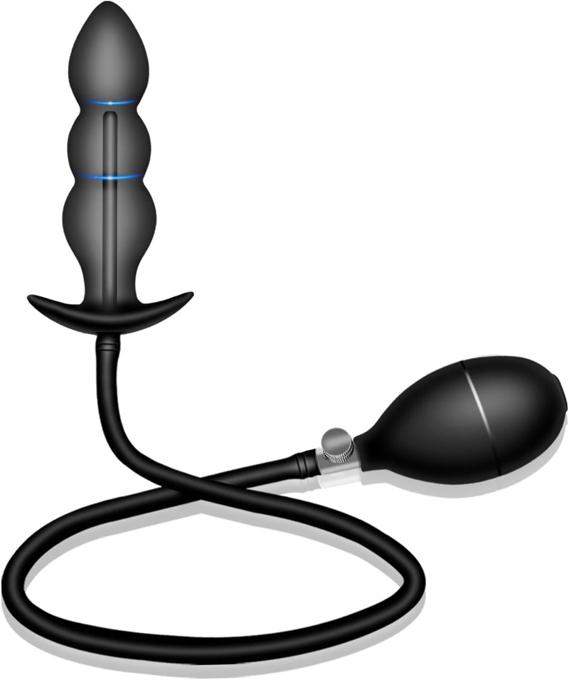 Silicone Inflatable Anal Plug with Pump & Quick Release Valve for Beginners