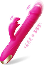 Thrusting Rabbit Vibrator with 10 Modes & Clitoral Stimulator for Women & Couples
