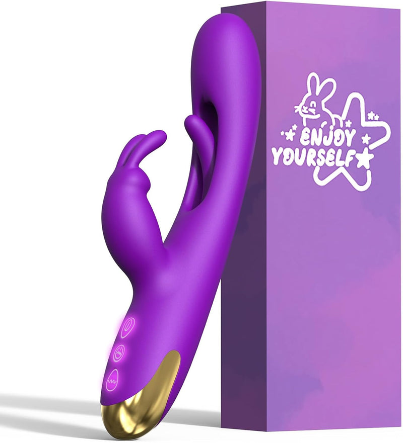 3-in-1 Rabbit Vibrator with 7 Vibration, 10 Rabbit Modes & 7 Flapping for Women