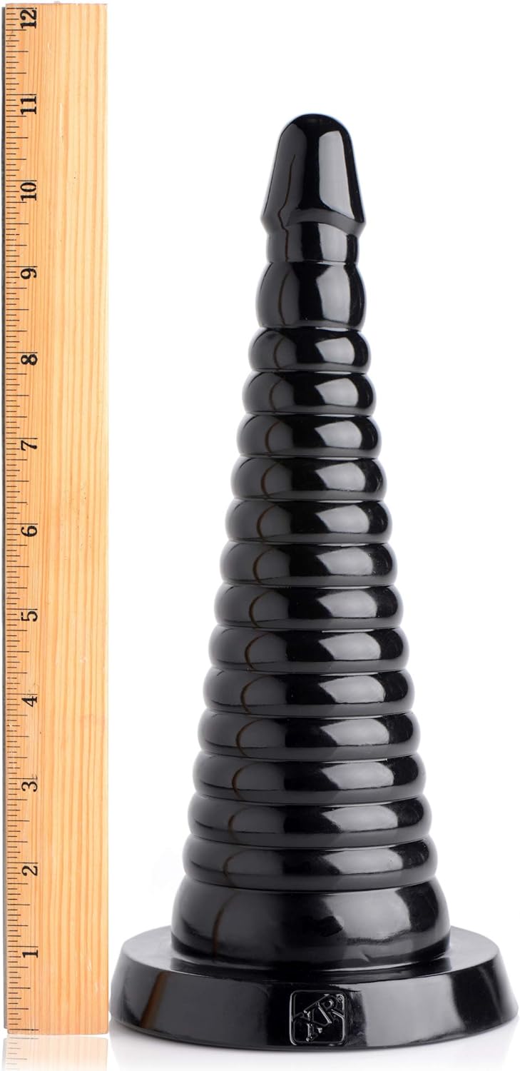 Extra-Large Ribbed Anal Plug – Tapered Cone Design for Intense Stimulation, Unisex