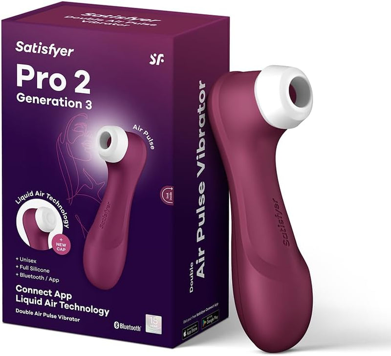Bluetooth Liquid Air Vibrator – Clitoral Suction & Vibration Adult Toy (Wine Red)