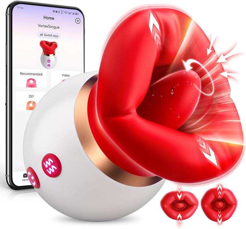 3-in-1 Sucking & Licking Vibrator – Mouth-Shaped Clitoral, Nipple & G-Spot Stimulator