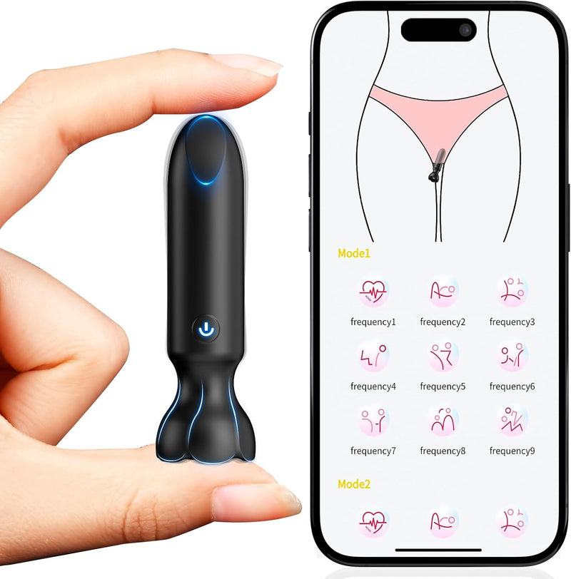 App-Controlled Mini Bullet Vibrator – 9 Modes, Discreet G-Spot & Clitoral Stimulator