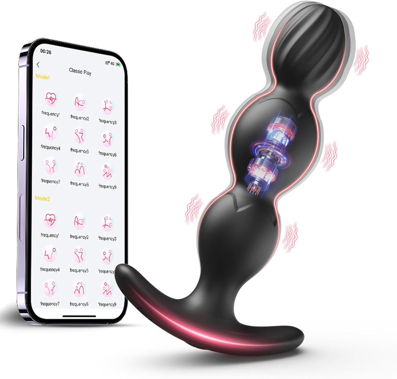 APP-Controlled Anal Plug Vibrator – 9-Mode Silicone Prostate Massager for Men & Couples