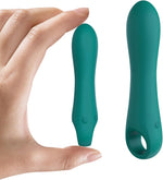 Discreet Lipstick Bullet Vibrator – 10 Modes, Portable Clitoral Stimulator (Green)