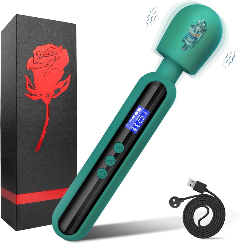 Wand Vibrator & Clit Stimulator with 10 Patterns, 4 Speeds for Women's Pleasure.