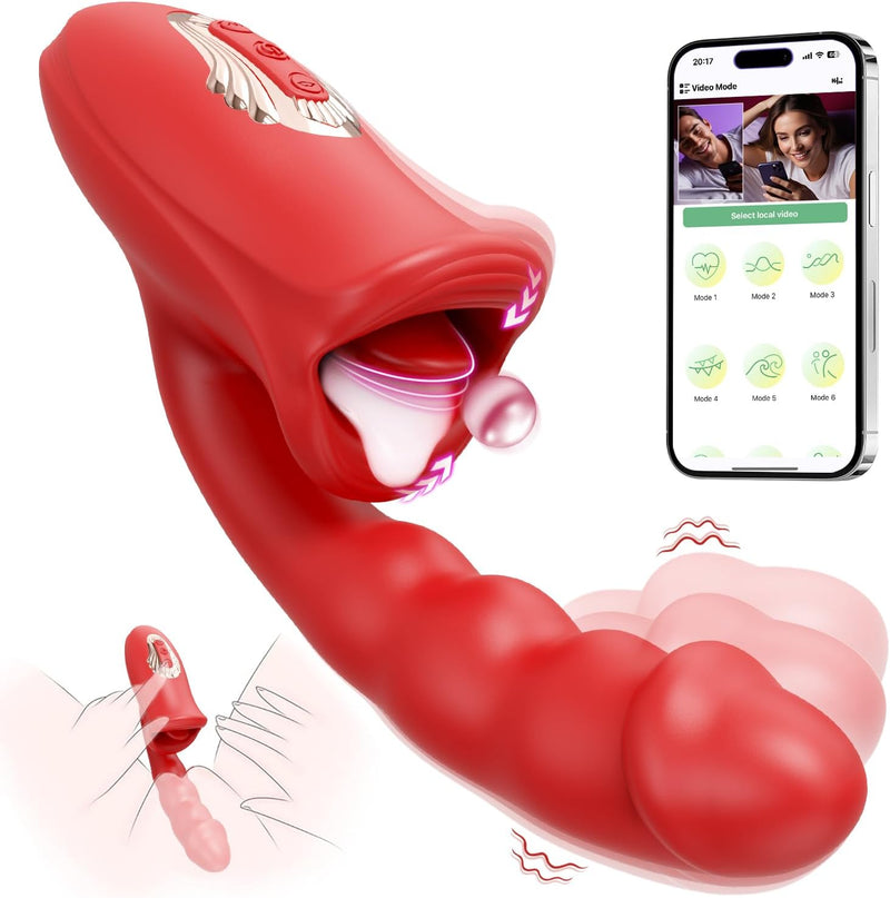 APP-Controlled Rose Vibrator – 9 Modes for Licking, Sucking & Finger Massage   2/2